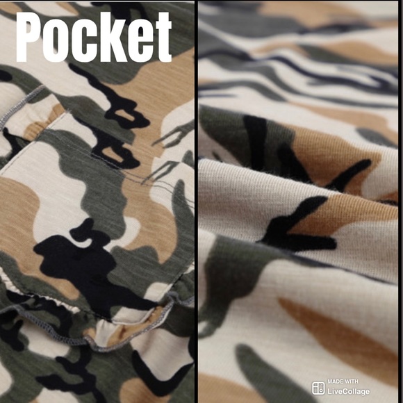 💥HP🇺🇸 Camo Green Ruffled Cap Sleeve Tee - Picture 4 of 8